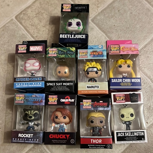 Assortment of funko pop keychain